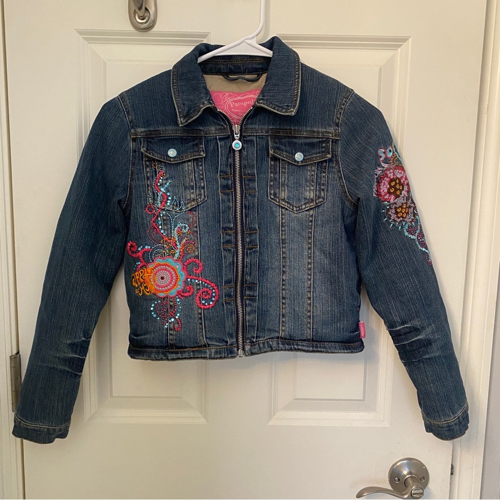 Pampolina sz 8 Lined Jeans jacket - sparkles and fun!